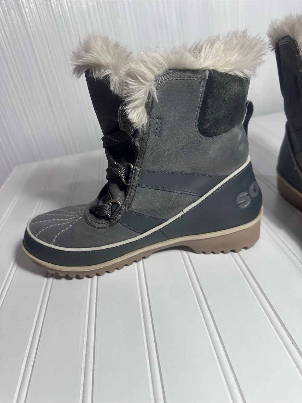 Sorel Tivoli II gray suede waterproof winter boots women’s 7
